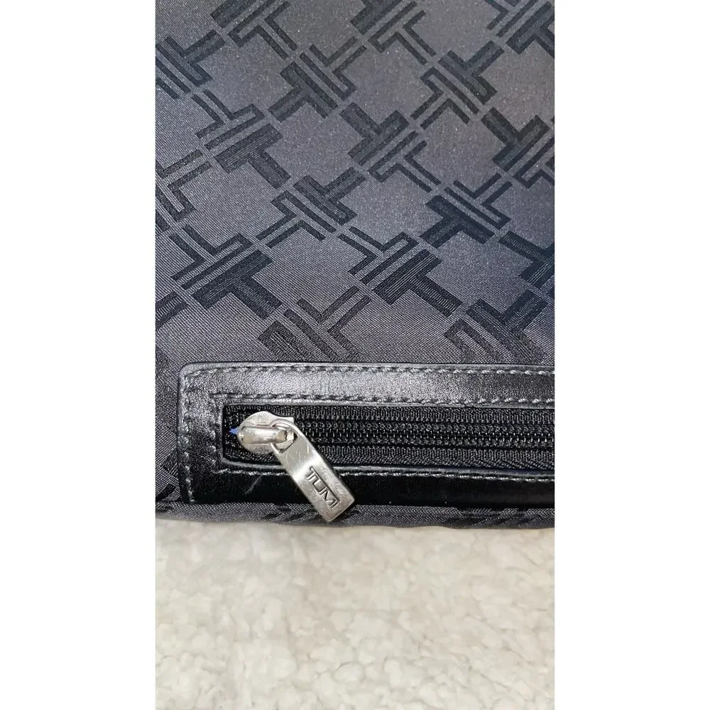 TUMI Black T Monogram Jacquard Leather Laptop Briefcase Travel Carry On